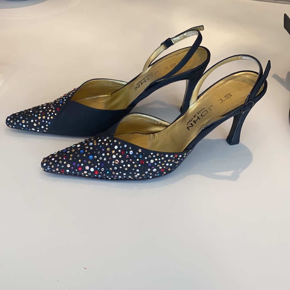 ST JOHN BLACK SEQUIN SHOES